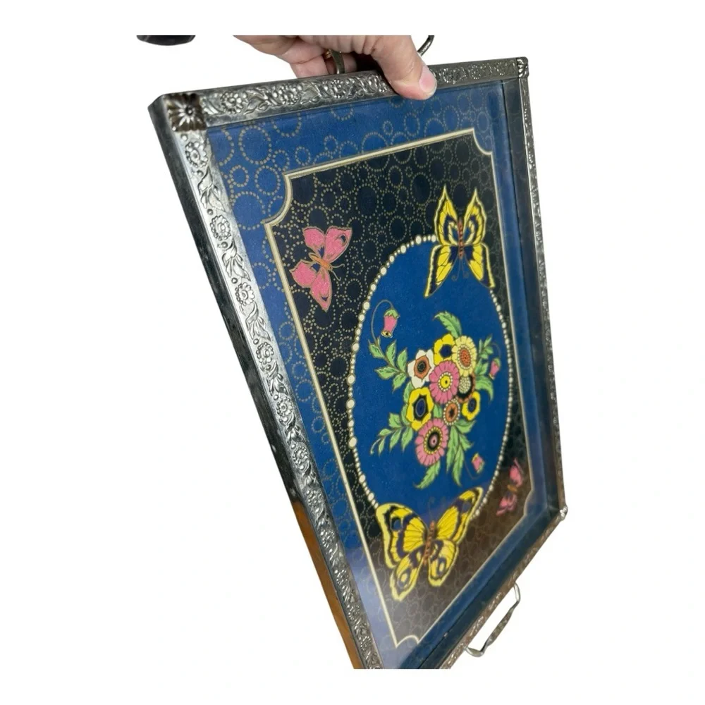 Butterfly and Silver‎ Serving Tray